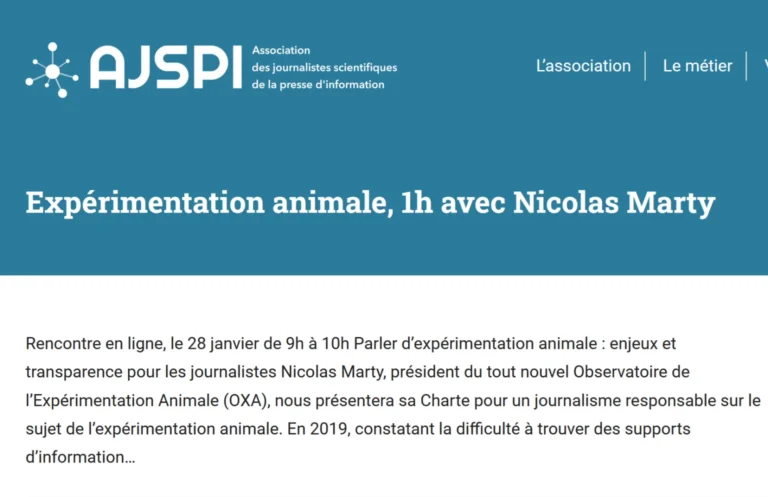 Capture d'écran du site de l'AJSPI