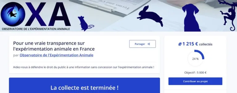 Image du résultat de l'appel à dons pour le lancement de l'OXA